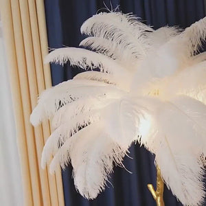 Lucas Palm Tree Lamp: Osctich Feather Tree Shaped Standing Lamp